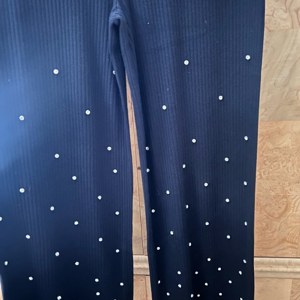 Nina Parker black knit pants with crystals